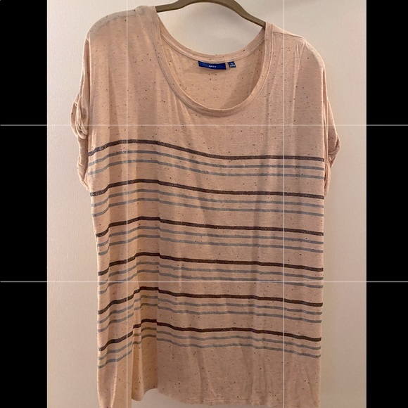 NBW. APT. 9 Peach background w/bronze&silver stripes. Jersey material. Size:XL - Picture 1 of 3